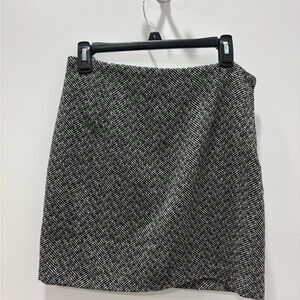 Classic Black and White Tweed Skirt